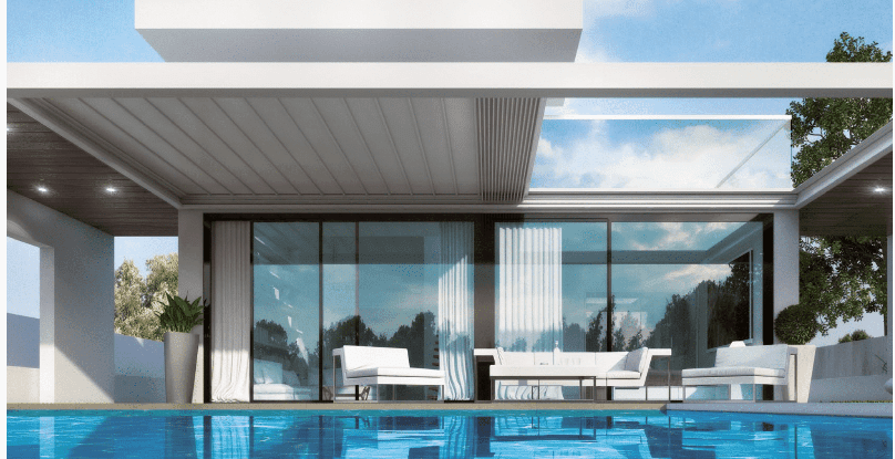 Pergola aluminium avec toile coulissante Lyon : Storema